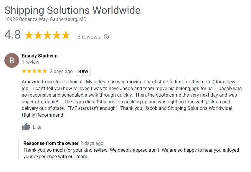 shipping solutions worldwide reviews