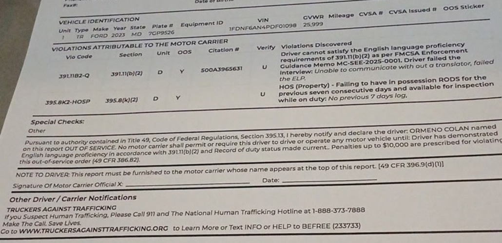 Driving Past an Inspection Station Without an Updated Logbook