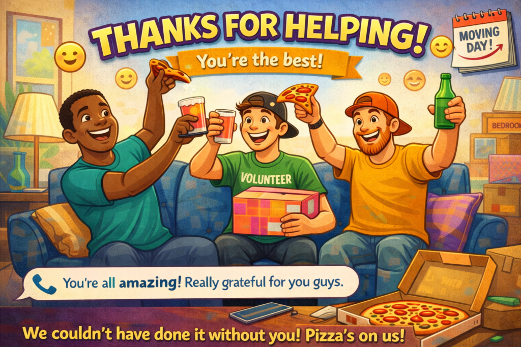 How to thank my friends for helping me move?