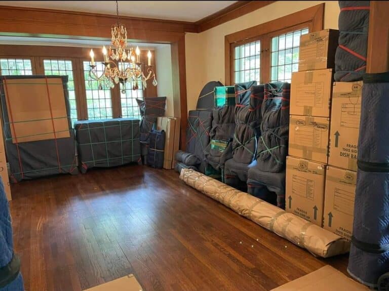 movers protecting furniture